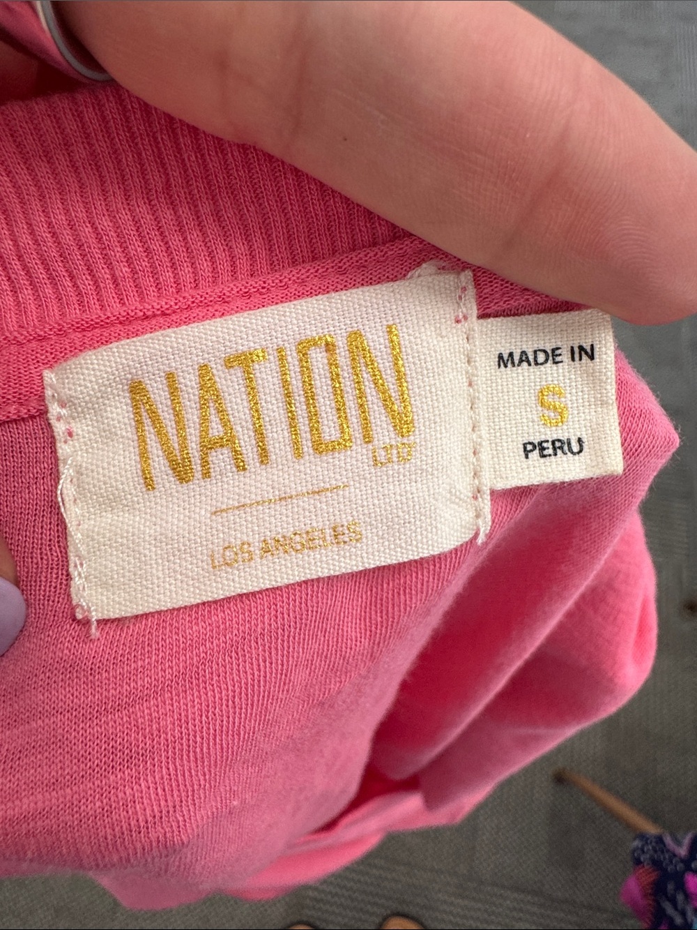 Nation LTD Lorna Pima Cotton Tee in Party Pink, size S - Picture 4 of 6